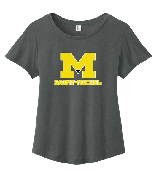 Saint-Michel Ladies Cotton Relaxed Scoop Neck with Printed Logo