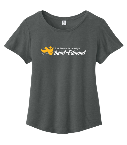 Saint-Edmond Ladies Cotton Relaxed Scoop Neck with Printed Logo