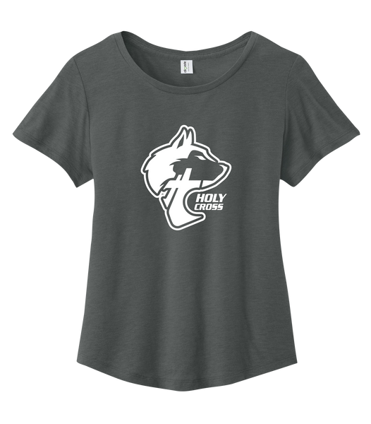 Holy Cross Ladies Cotton Relaxed Scoop Neck with Printed Logo