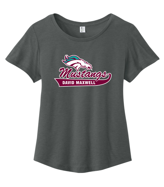 Mustangs Ladies Cotton Relaxed Scoop Neck with Printed Logo