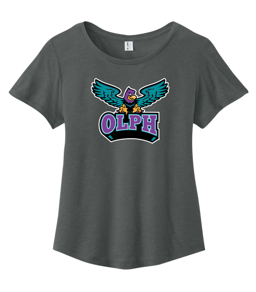 OLPH Ladies Cotton Relaxed Scoop Neck with Printed Logo