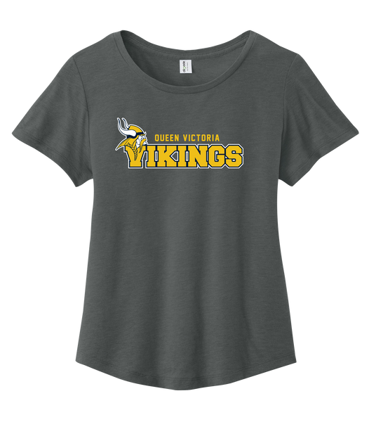 Queen Victoria Ladies Relaxed Scoop Neck Tshirt with Printed Logo
