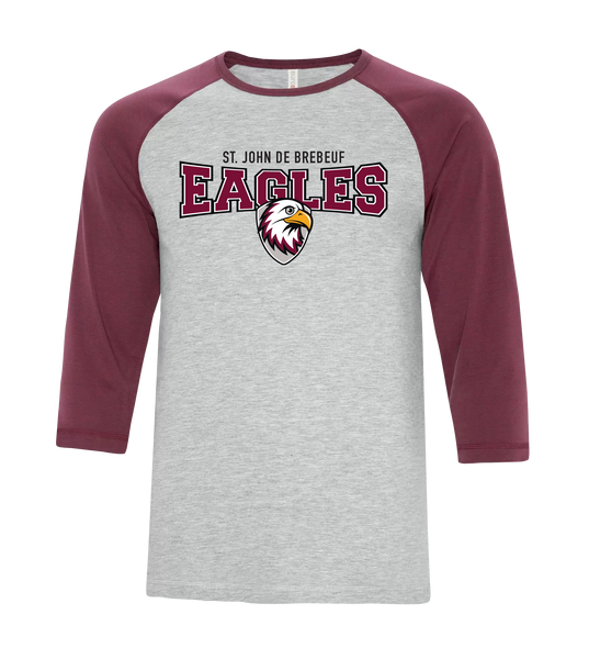 St. John de Brebeuf Youth Two Toned Baseball T-Shirt with Printed Logo