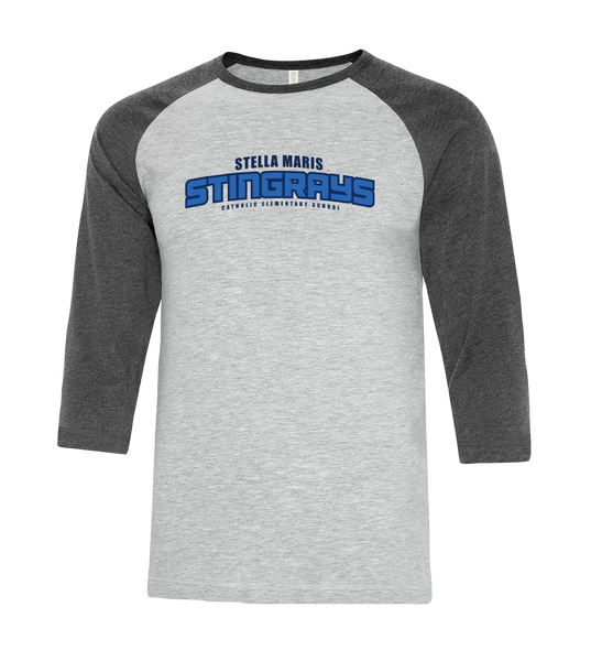 Stella Maris Youth Two Toned Baseball T-Shirt with Printed Logo