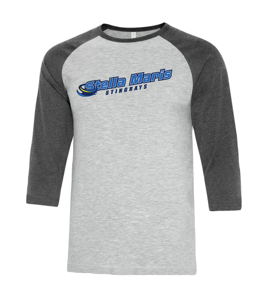 Stella Maris Adult Two Toned Baseball T-Shirt with Printed Logo