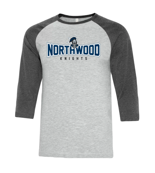Northwood Knights Adult Two Toned Baseball T-Shirt with Printed Logo