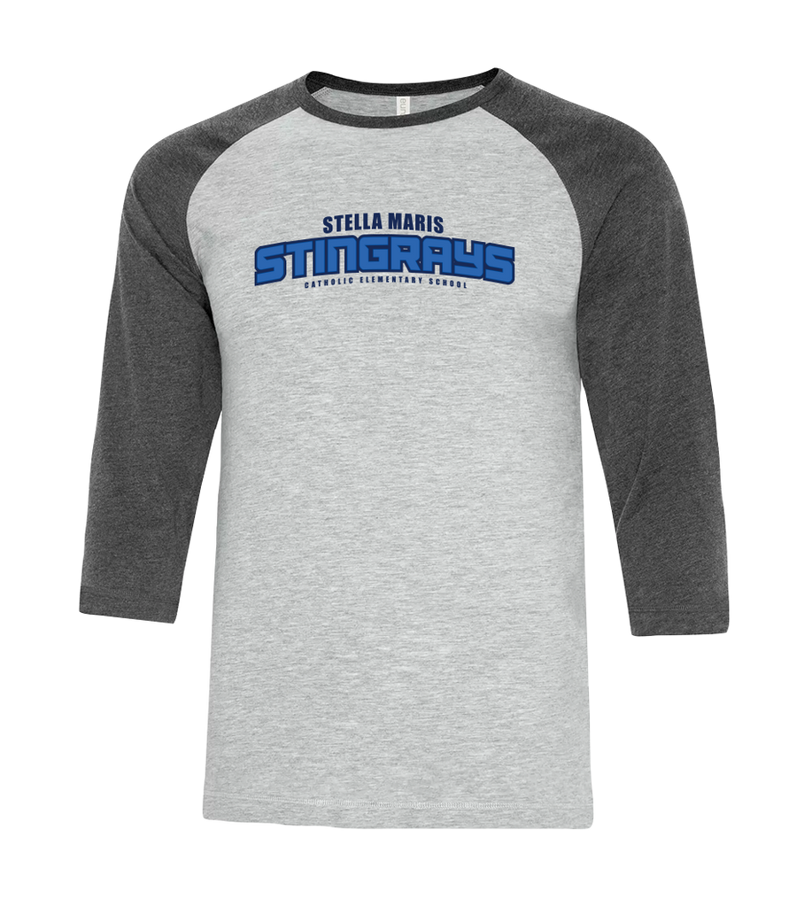 Stella Maris Adult Two Toned Baseball T-Shirt with Printed Logo