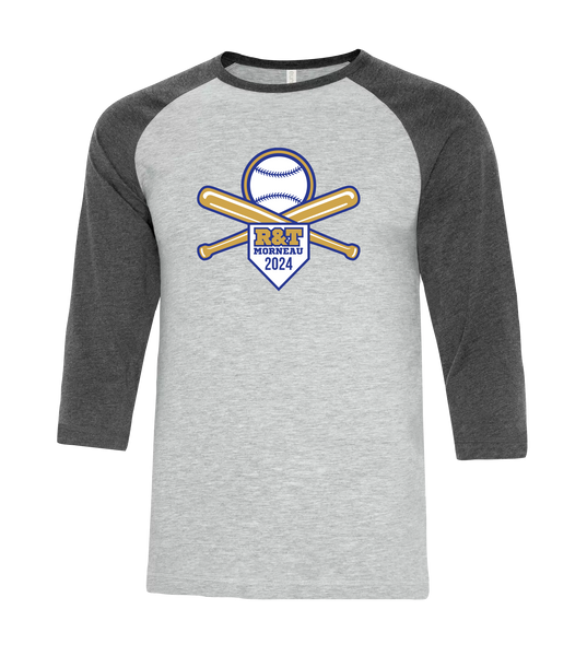 R&T Morneau Tournament Adult Two Toned Baseball T-Shirt with Printed Logo