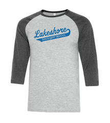 Lakeshore Discovery Adult Two Toned Baseball T-Shirt with Printed Logo
