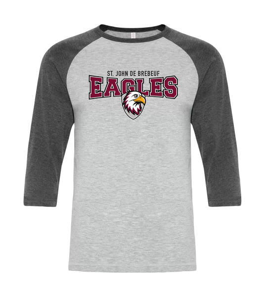 St. John de Brebeuf Youth Two Toned Baseball T-Shirt with Printed Logo