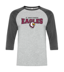 St. John de Brebeuf Youth Two Toned Baseball T-Shirt with Printed Logo