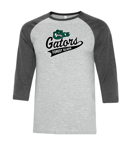Forest Glade Adult Two Toned Baseball T-Shirt with Printed Logo