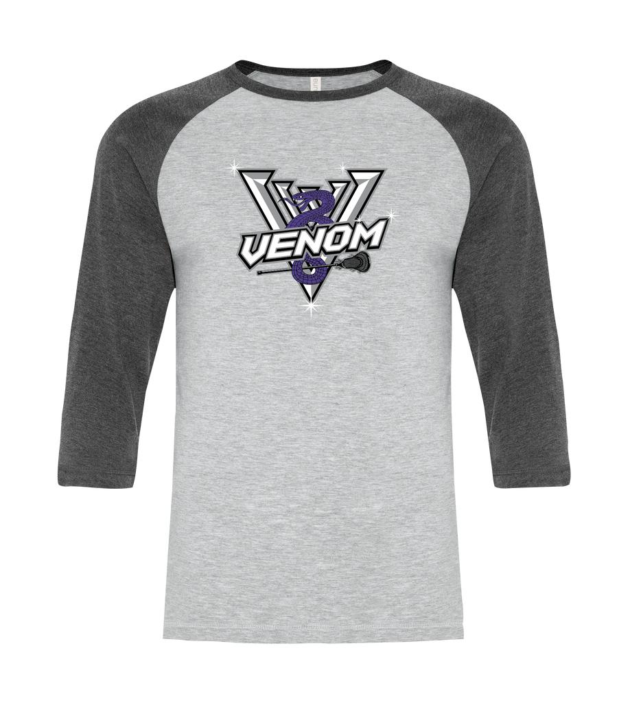 Venom WMSL Adult Two Toned Baseball T-Shirt with Printed Logo