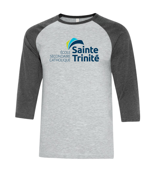 Sainte Trinité Adult Two Toned Baseball T-Shirt with Printed Logo