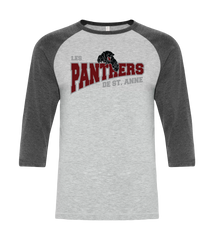 St. Anne Panthers Adult Two Toned Baseball T-Shirt with Printed Logo