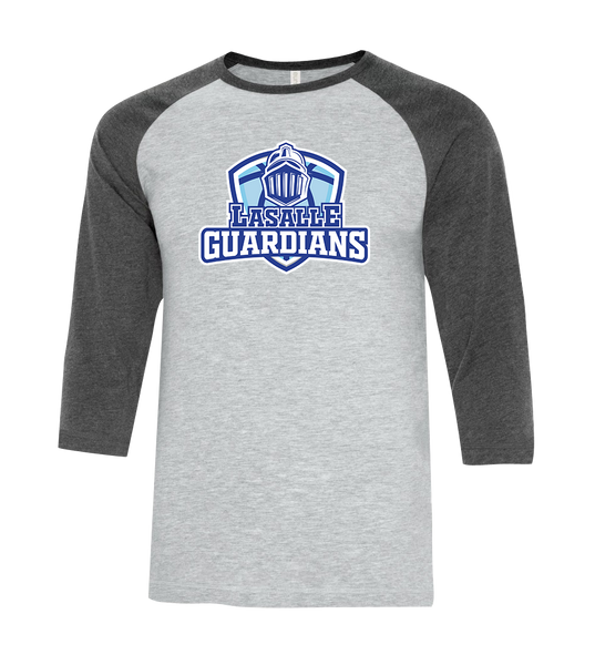 Lasalle Guardians Adult Two Toned Baseball T-Shirt with Printed Logo