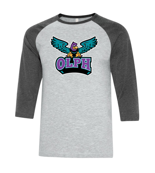 OLPH Youth Two Toned Baseball T-Shirt with Printed Logo