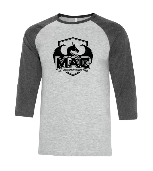 MAC Two Toned Baseball T-Shirt with Printed Logo YOUTH