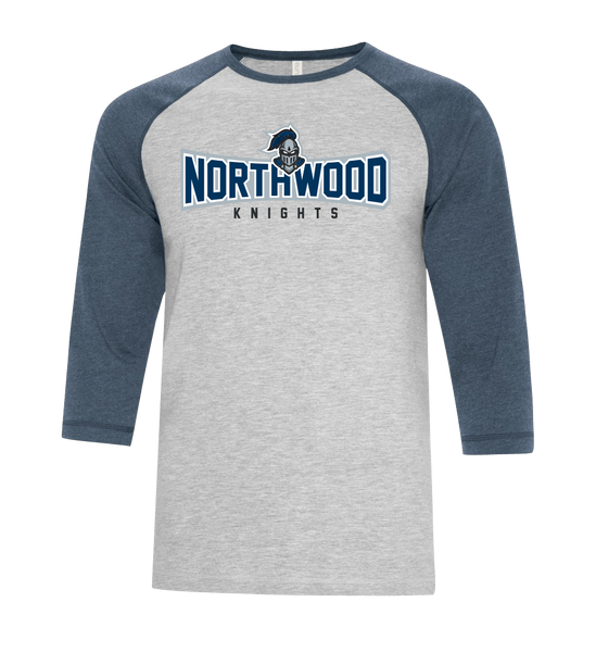 Northwood Knights Adult Two Toned Baseball T-Shirt with Printed Logo