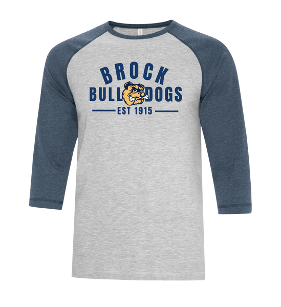 General Brock EST 1915 Adult Two Toned Baseball T-Shirt with Printed Logo