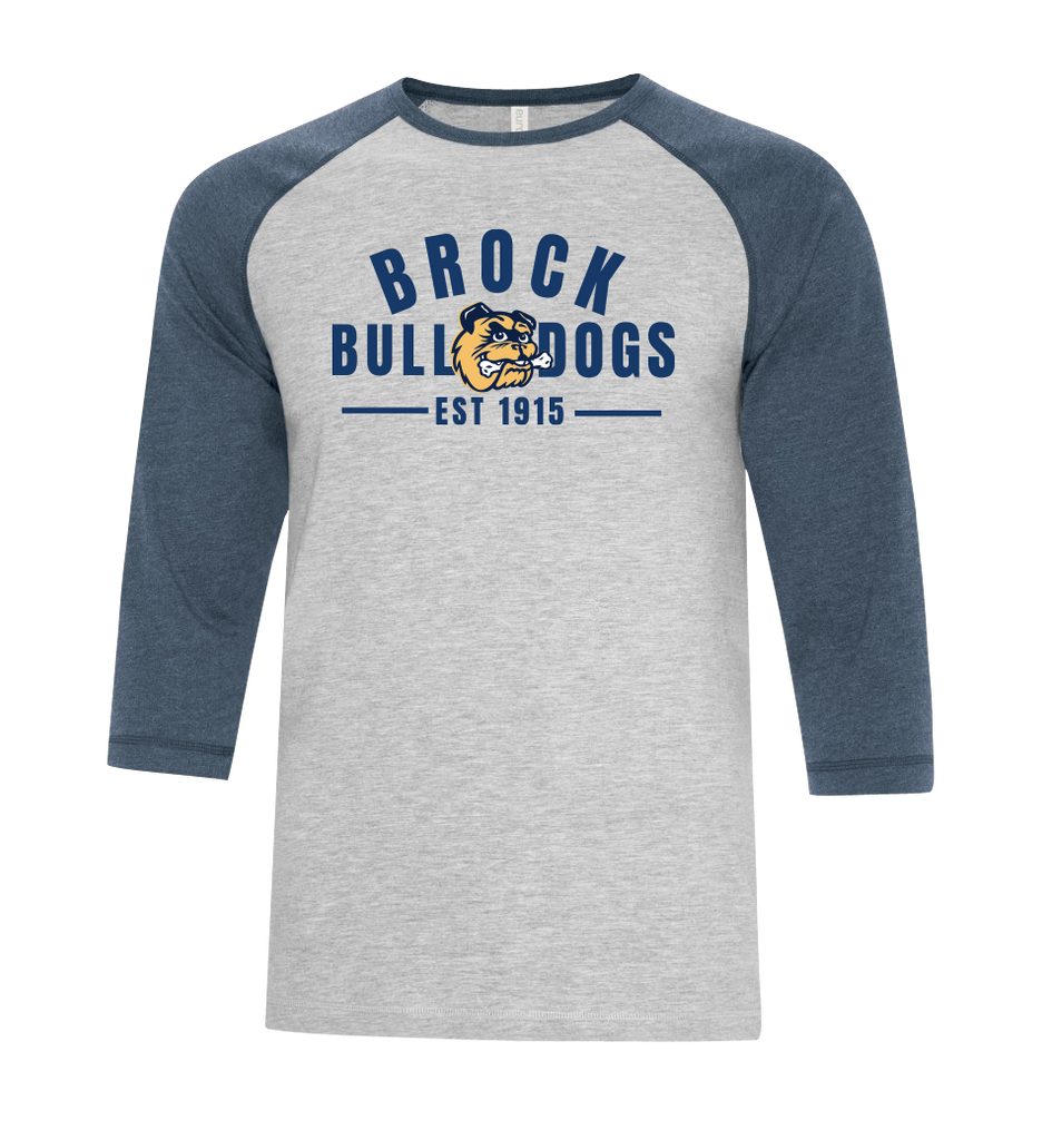 General Brock EST 1915 Youth Two Toned Baseball T-Shirt with Printed Logo