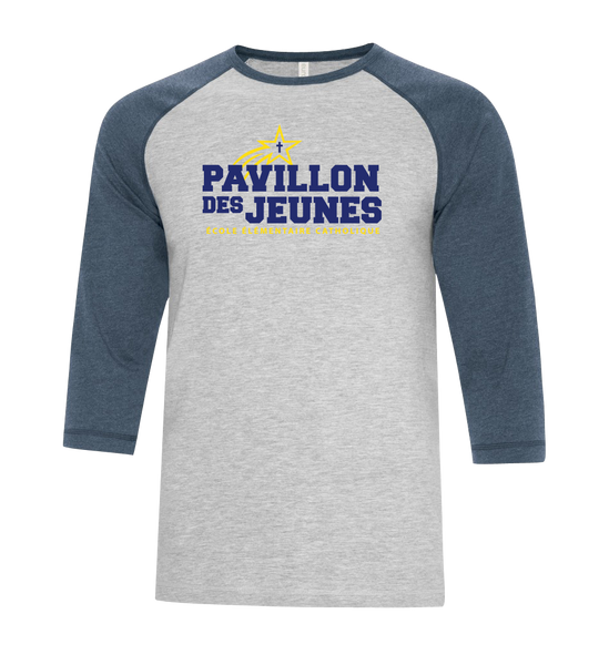 Pavillon Des Jeunes Adult Two Toned Baseball T-Shirt with Printed Logo