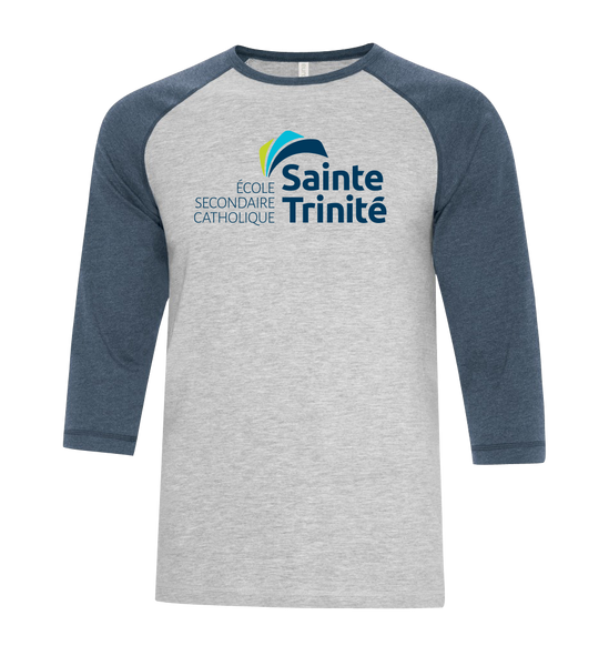 Sainte Trinité Adult Two Toned Baseball T-Shirt with Printed Logo