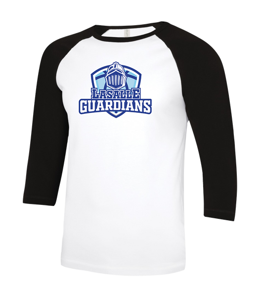 Lasalle Guardians Adult Two Toned Baseball T-Shirt with Printed Logo