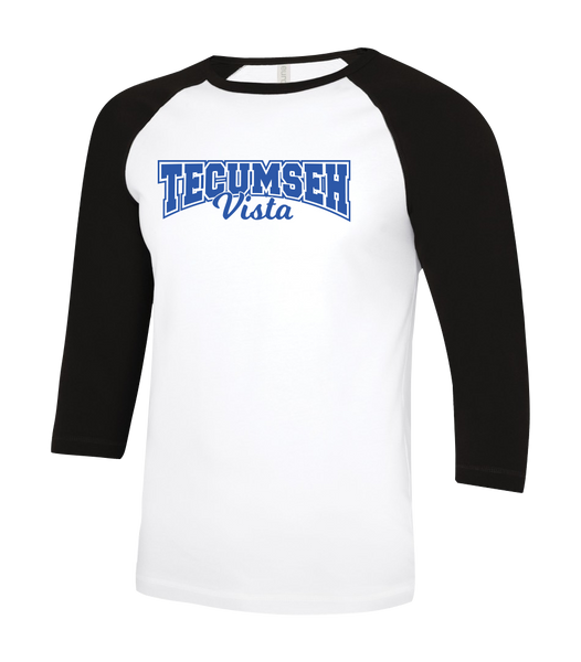 Tecumseh Vista Adult Two Toned Baseball T-Shirt with Printed Logo
