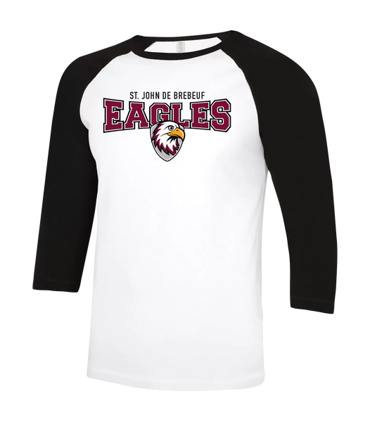 St. John de Brebeuf Youth Two Toned Baseball T-Shirt with Printed Logo