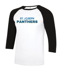 St. Joseph Staff Adult Two Toned Baseball T-Shirt with Printed Logo