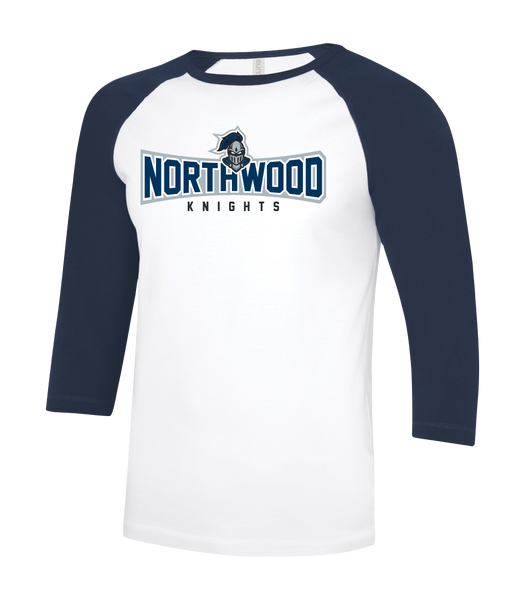 Northwood Knights Adult Two Toned Baseball T-Shirt with Printed Logo