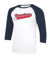 Windsor South Canadians Adult Two Toned Baseball T-Shirt with Printed Logo
