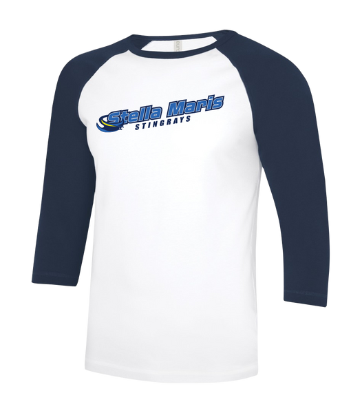 Stella Maris Youth Two Toned Baseball T-Shirt with Printed Logo