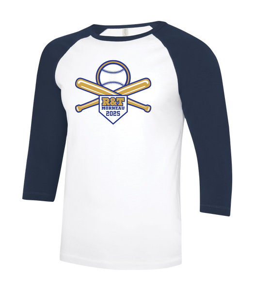 R&T Morneau Tournament Adult Two Toned Baseball T-Shirt with Printed Logo