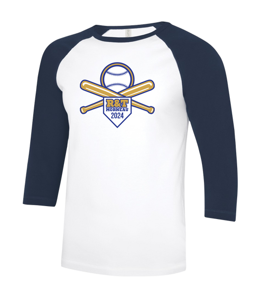 R&T Morneau Tournament Adult Two Toned Baseball T-Shirt with Printed Logo