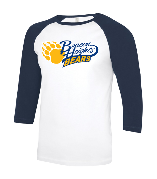 Beacon Heights Adult Two Toned Baseball T-Shirt with Printed Logo
