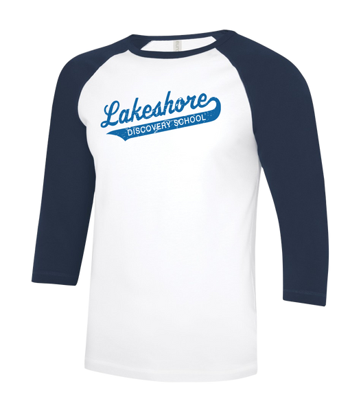 Lakeshore Discovery Adult Two Toned Baseball T-Shirt with Printed Logo