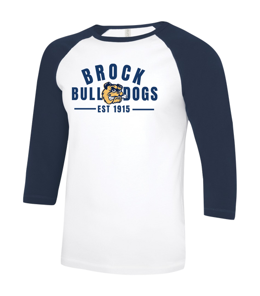 General Brock EST 1915 Youth Two Toned Baseball T-Shirt with Printed Logo