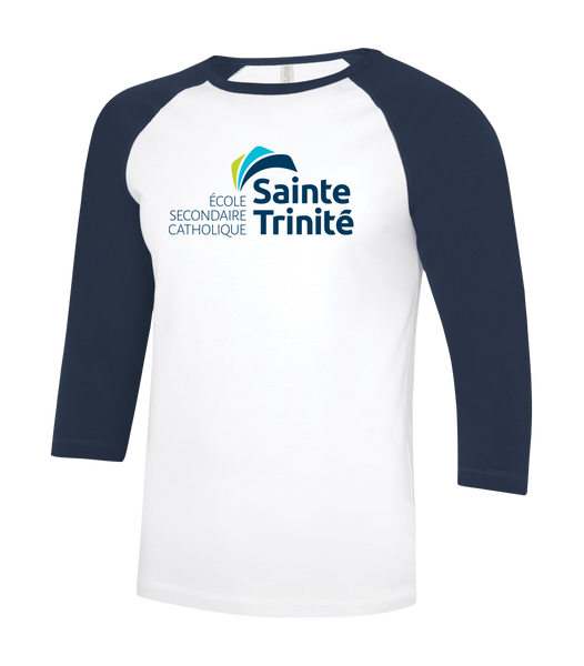 Sainte Trinité Adult Two Toned Baseball T-Shirt with Printed Logo