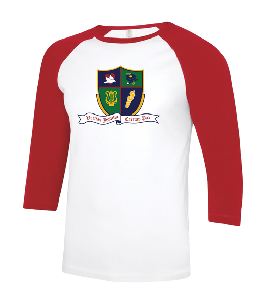Ste. Cécile Adult Two Toned Baseball T-Shirt with Printed Logo