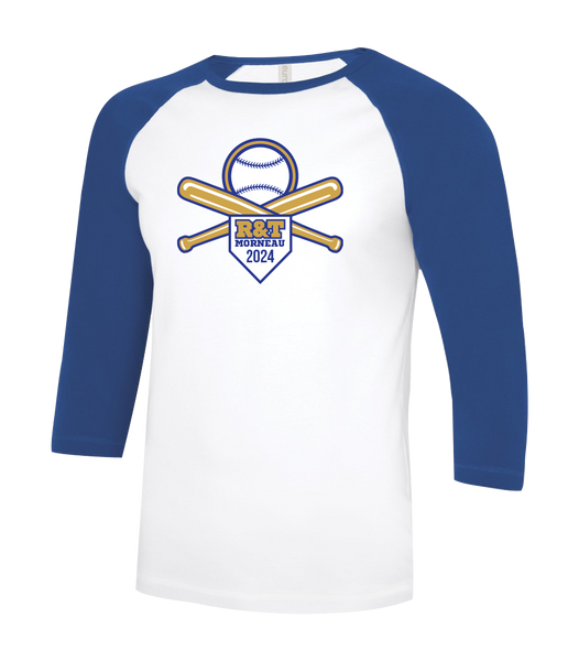 R&T Morneau Tournament Adult Two Toned Baseball T-Shirt with Printed Logo