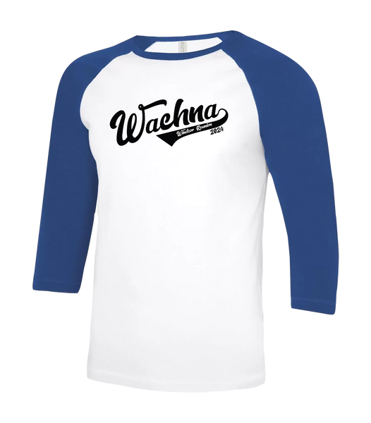 Baseball Style Adult Two Toned Baseball T-Shirt with Printed Logo