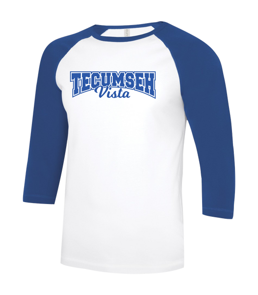 Tecumseh Vista Adult Two Toned Baseball T-Shirt with Printed Logo