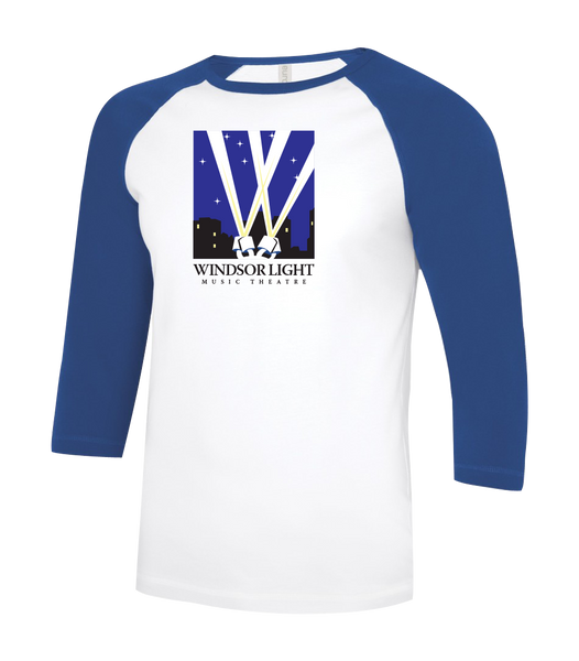 Windsor Light Music Theatre Youth Two Toned Baseball T-Shirt with Printed Logo