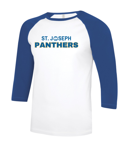 St. Joseph Staff Adult Two Toned Baseball T-Shirt with Printed Logo