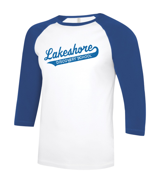 Lakeshore Discovery Adult Two Toned Baseball T-Shirt with Printed Logo