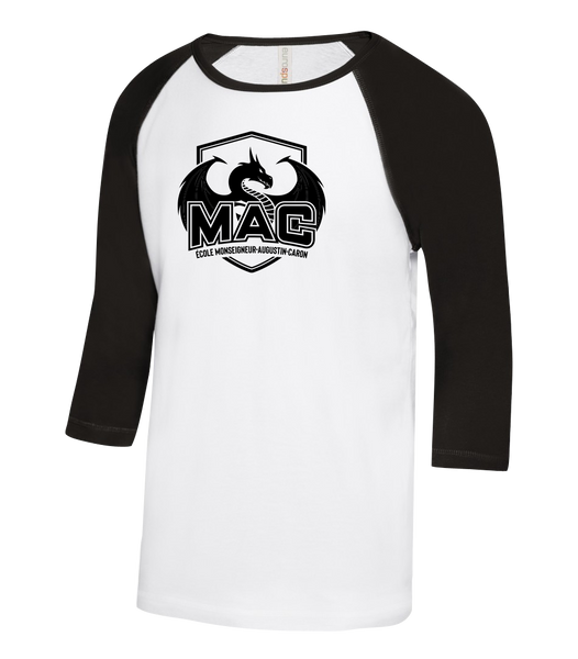 MAC Two Toned Baseball T-Shirt with Printed Logo YOUTH