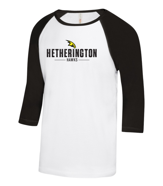 Hetherington Adult Two Toned Baseball T-Shirt with Printed Logo