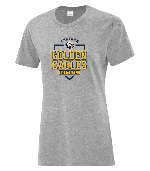 Chatham Golden Eagles Ladies Cotton T-Shirt with Printed logo